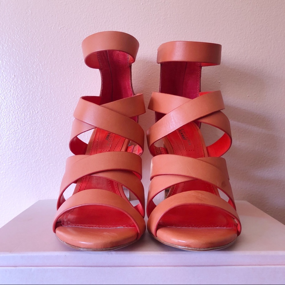 BCBGMAXAZRIA Runway Coral Strappy Heels - Picture 3 of 4